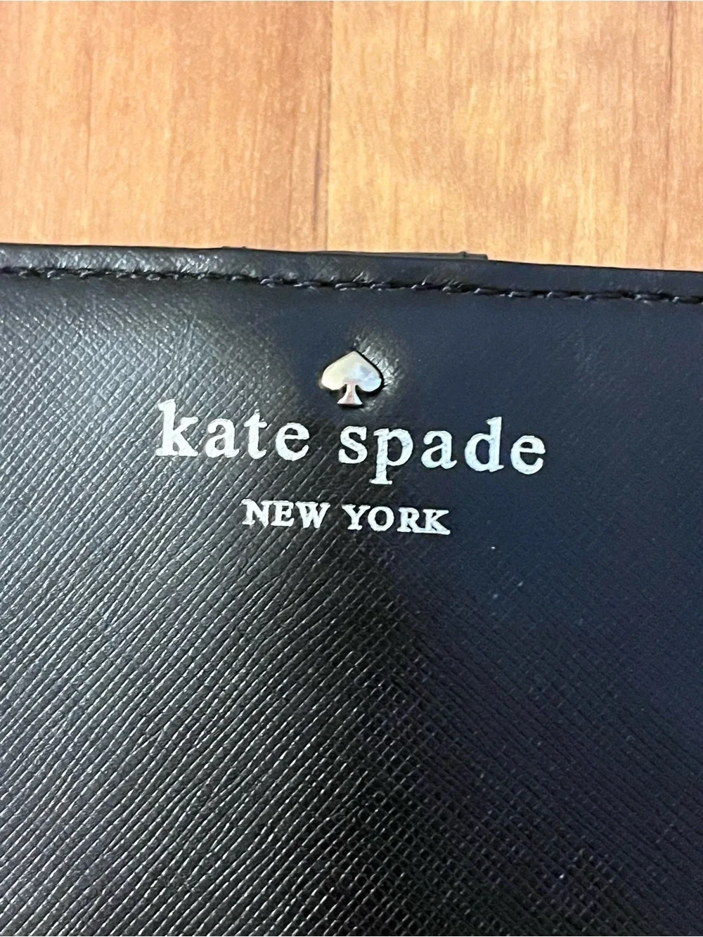 kate spade Black Saffiano Zip Wallet with Gold Logo - Picture 3 of 8